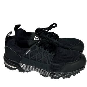 SUADEX Steel Toe Shoes Unisex Work Safety Shoes Non-Slip Women 13.5 Men 12 Black